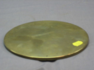 A circular Eastern polished brass mirror 8"