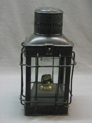 A square iron and glass ships lantern
