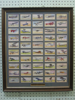 50 Players cigarette cards "Aeroplanes Civil" framed