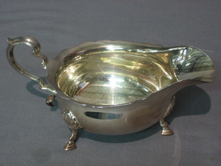A Georgian style silver plated sauce boat by Mappin & Webb