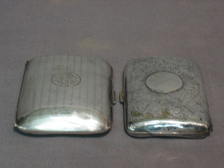 A silver cheroot case, Birmingham 1925 and 1 other Birmingham 1939 3 ozs