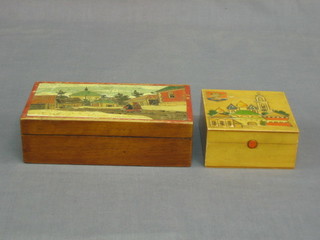 A Russian box and a collection of Russian wooden items