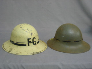 2 WWII Fire Watchers helmets 