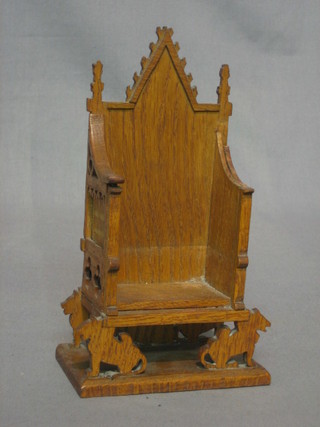 An oak model of the Coronation throne 8 1/2"