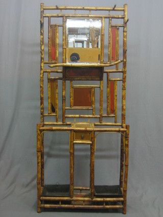 A bamboo chinoiserie style hall stand 33"