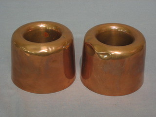 2 Victorian circular copper jelly/ice cream moulds 4"
