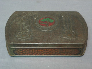 An Art Nouveau Bourneville chocolate tin with hinged lid 7"