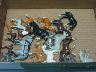 19 various Britons figures of horses