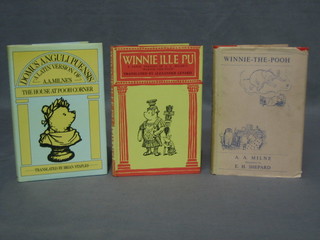 A A Milne "Winnie The Pooh" 39th edition 1949 with dust cover and Alexander Leonard "Winnie Illepu" Latin version with dust cover and Brian Staples "Domus Anguli Puensis" with dust cover