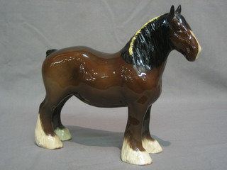 A Royal Doulton figure of a standing bay shire horse 8"