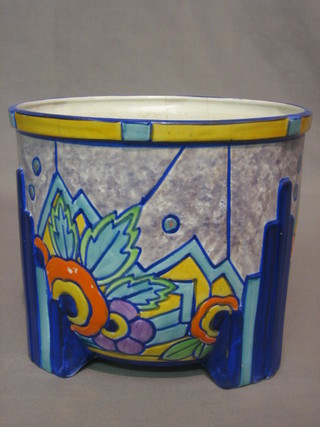 An Art Deco Phoenix ware Syrian pattern pottery jardiniere 7" (slight crack)