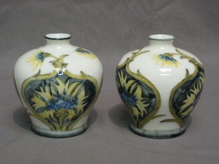 A pair of reproduction Moorcroft style vases 5"