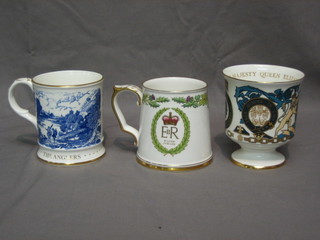 A Coalport goblet to commemorate the 1977 Silver Jubilee (f), a Coalport Father's day mug 1977