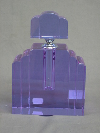 An Art Deco style purple glass scent bottle 9"
