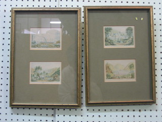 A set of 4 Le Blonde prints mounted in 2 frames "Her Majesty and Prince Albert at Balmoral, Bingen.. Rhine, Her Majesty Leaving Portsmouth Harbour and Brother Walter From Kirkston Foot Westmoreland"