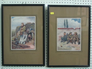 After Bairnsfather, a pair of coloured prints "Fragments From France no. 13 and no. 15" 9" x 6 1/2"