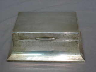 A square silver cigarette box, Sheffield 1959 5"