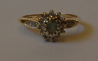 A lady's 15ct gold dress ring set a Topaz