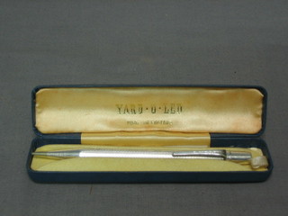A silver cased "Yard of Lead" propelling pencil