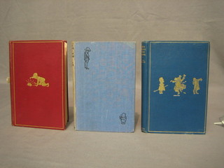 A A Milne "Now We Are Six" sixth edition 1931, "The House at Pooh Corner" sixth edition 1934 and "Christopher When We Were Very Young" 18th edition 1929