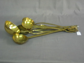 7 various brass ladles