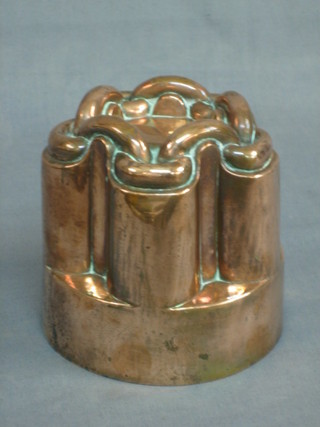 A 19th Century copper jelly/ice cream mould 5", the base marked 443