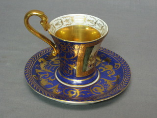 A 20th Century reproduction Russian cabinet cup and saucer