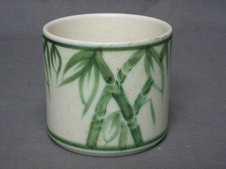 A circular Poole Pottery jardiniere with bamboo decoration 5"