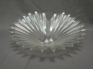 A Dartington scallop shaped clear glass bowl 13" (with manufacturers imperfection)