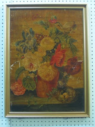 After Van Gogh an oleograph, still life study "Vase of Flowers" 21" x 15"