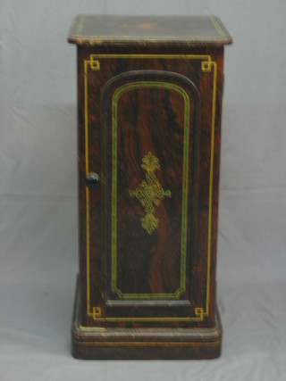 A Victorian scumble painted pine pot cupboard enclosed by a panelled door 14"