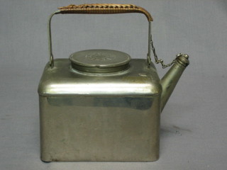 A rectangular silver plated picnic kettle