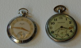 A Jaeger Le Coultre military issue open faced pocket watch, the reverse marked G.S.T.P F006119 (dial damaged) and a Lacorda open faced pocket watch