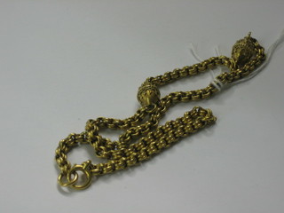 A gilt metal bracelet and a gilt metal multi link necklace