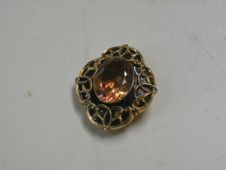 2 oval shell carved cameo brooches