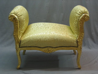 A French style carved gilt wood window seat 34"