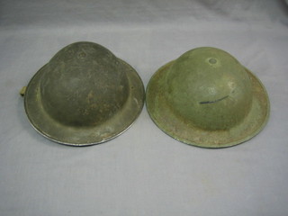 2, WWII steel helmets