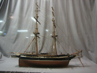 A wooden model of a War Ship/Clipper 36"