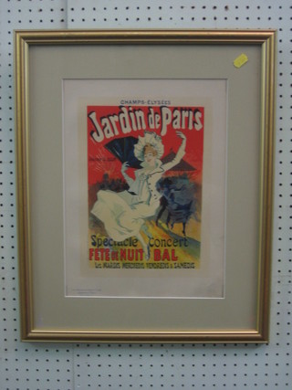 A French advertising poster for Jardine Des Paris 11" x 8 1/2"