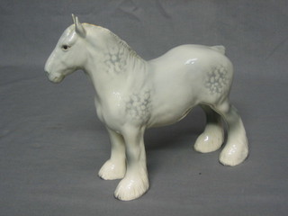 A Beswick figure of a standing dapple grey shire horse 8"