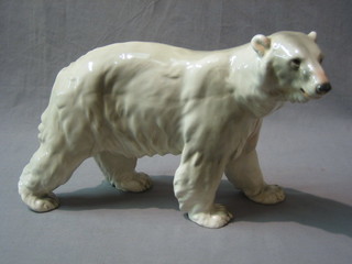An Austrian pottery figure of a standing polar bear 15"