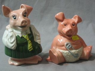A pair of Wade Natwest Piggy Banks - Annabel and Woody the Baby
