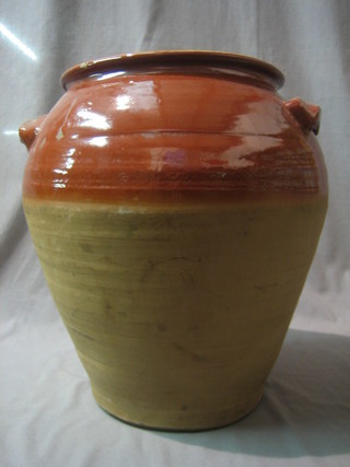A 19th Century twin handled stoneware cream jug 16"