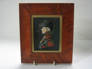 A wax head and shoulders effigy of "The Duke of Wellington" 4 1/2" x 3 1/2"