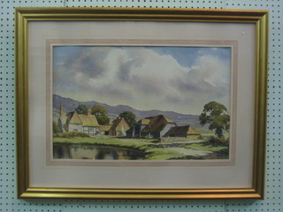 R Campbell-Smith, watercolour drawing "Moat Farm Near Crockham Hill" 14" x 21"