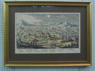A 19th Century coloured print "Jerusalem" 12" x 20"