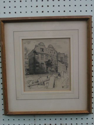 T R Way, pencil drawing "The Old Manor House Bermondsey" dated '97 7" x 6 1/2"