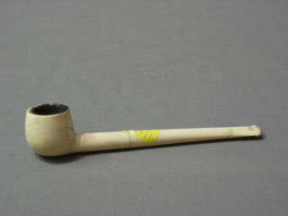 A turned ivory pipe