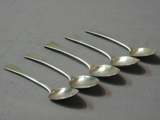 A set of 6 George III silver Old English pattern teaspoons, London 1776 and 1814, 3 ozs