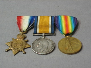 A group of 3 medals comprising 1914-15 Star, British War medal and Victory medal to 3626 Pte E Coote, North Devon Fusiliers 